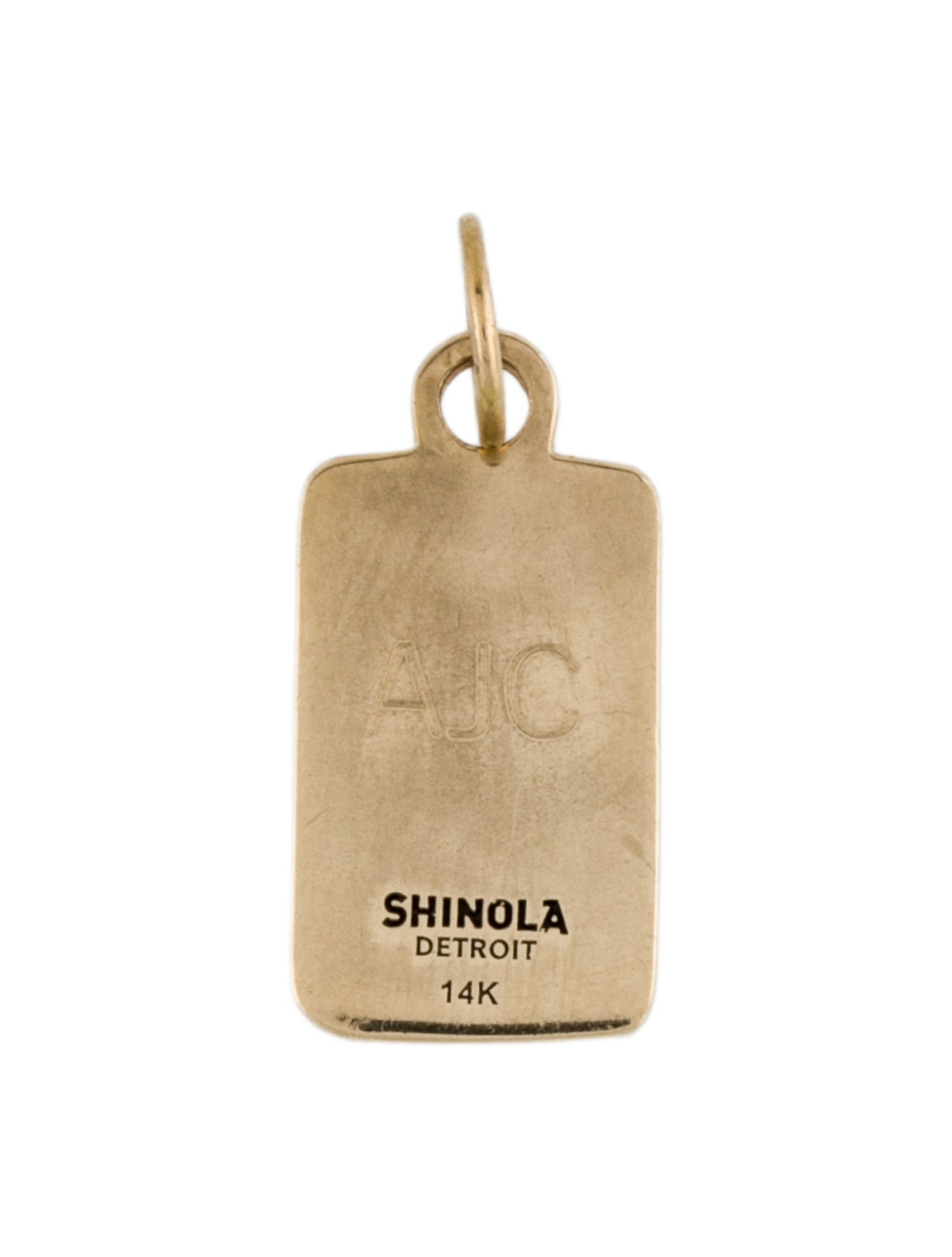 Shinola 14K Rectangle Tag Pendant
