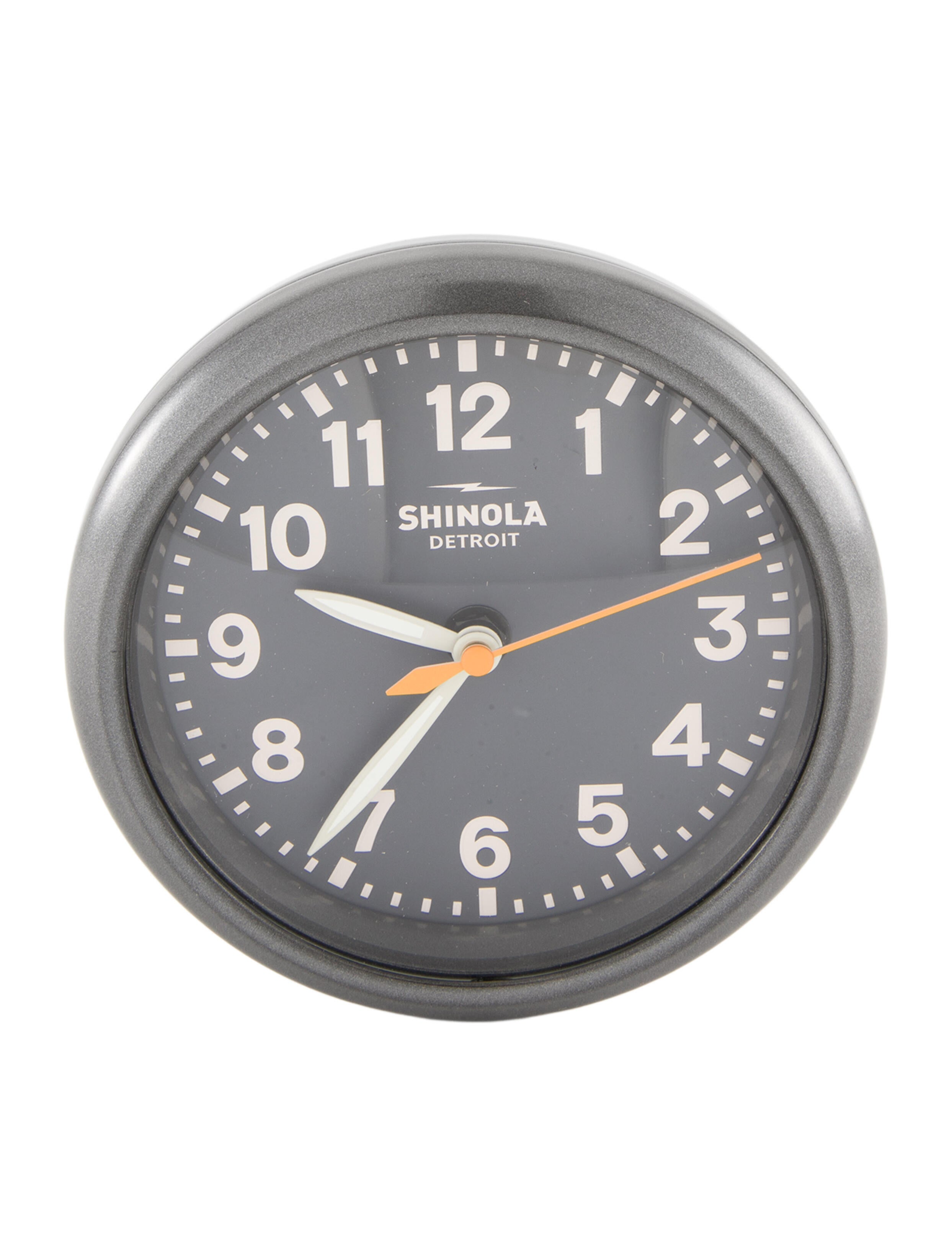 Shinola Runwell Gunmetal Grey Desk Clock