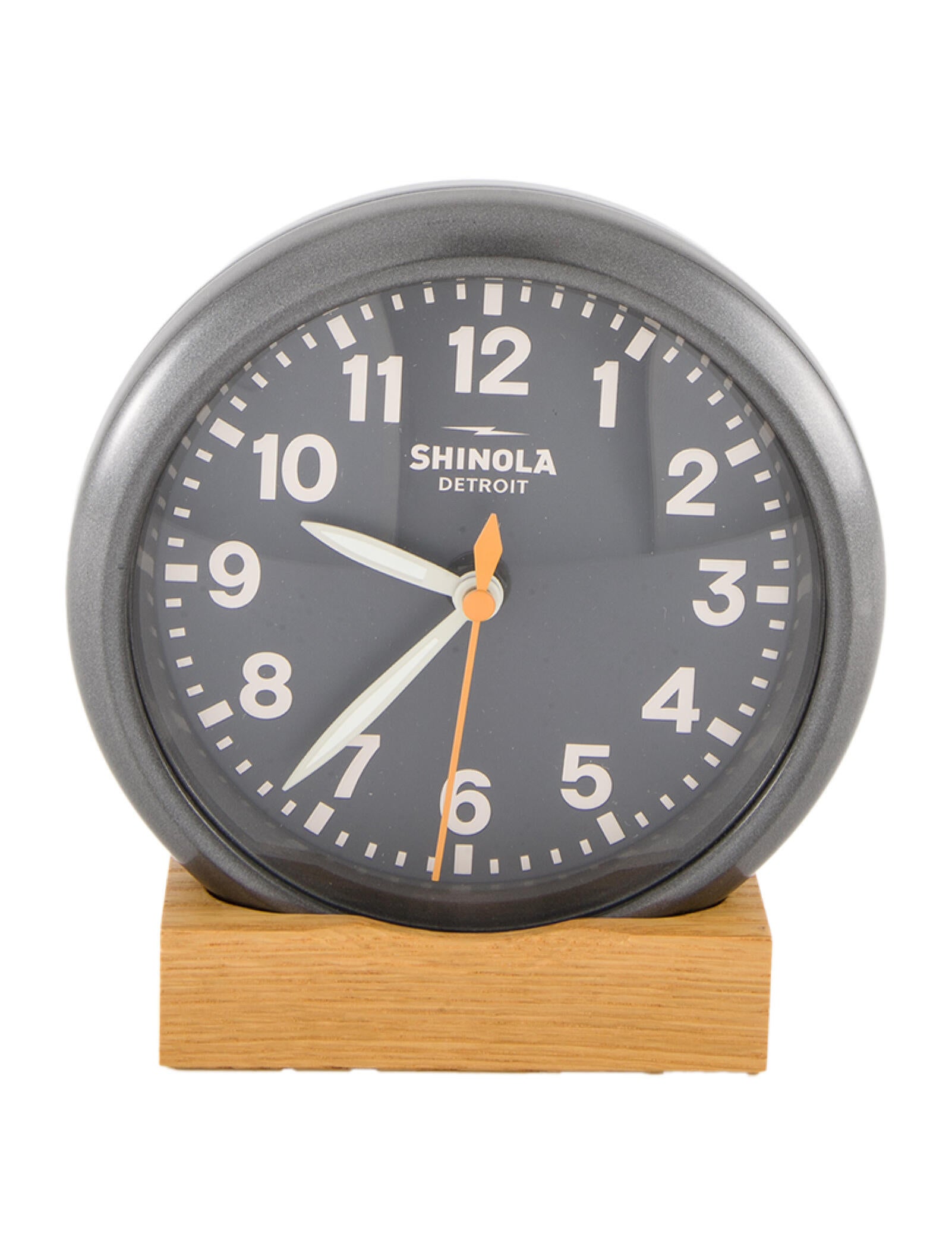 Shinola Runwell Gunmetal Grey Desk Clock