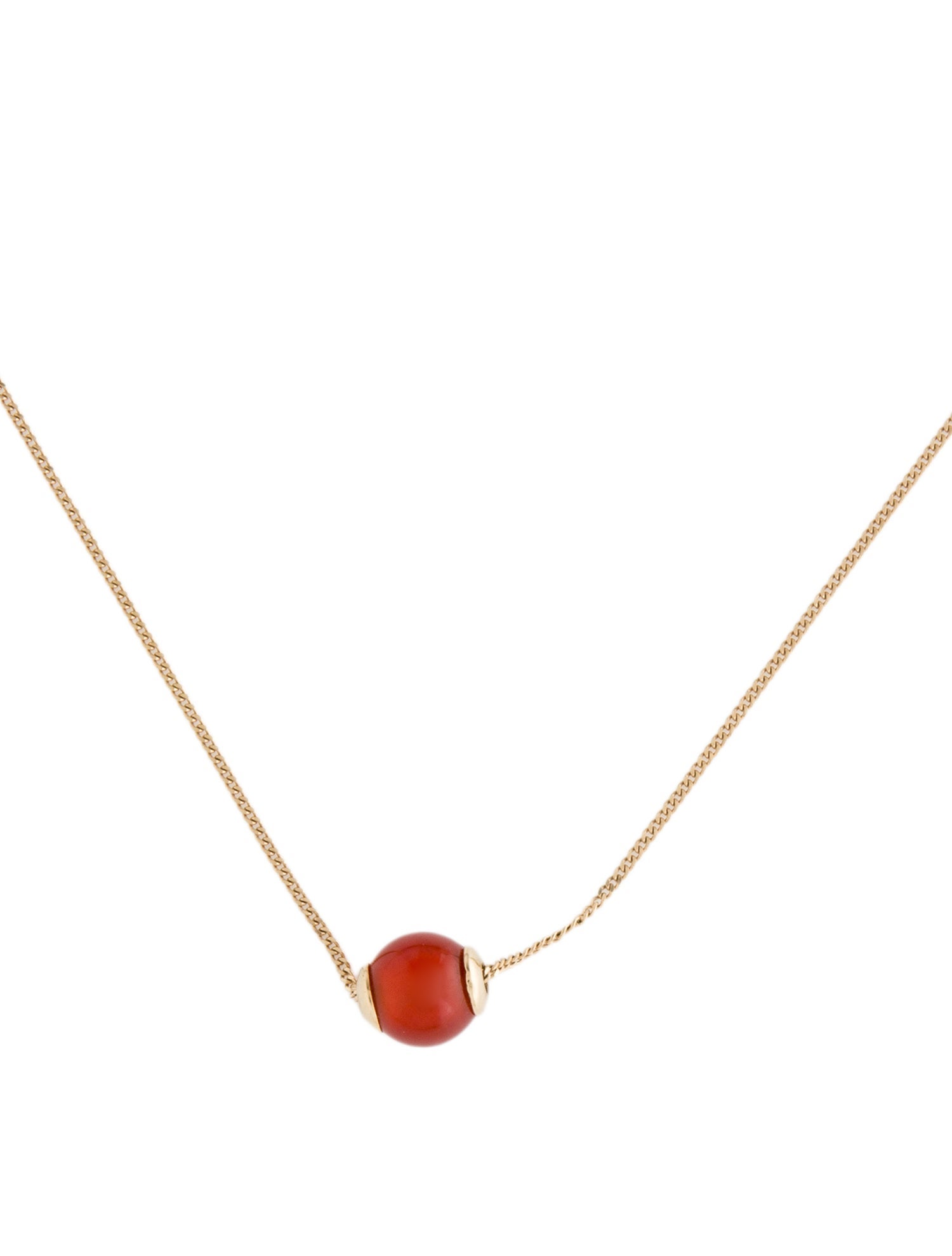 Shinola 14K Carnelian Stone Bead Necklace