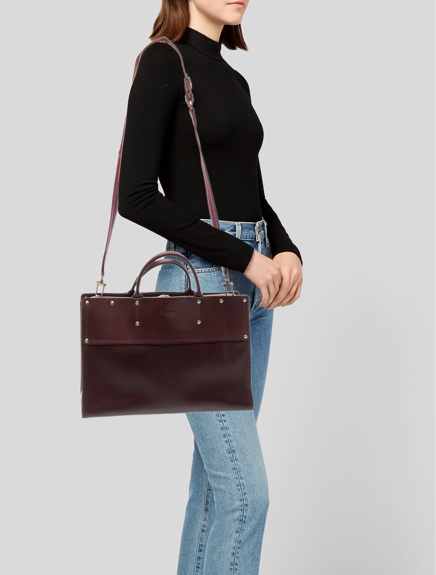 Shinola Leather Top Handle Bag