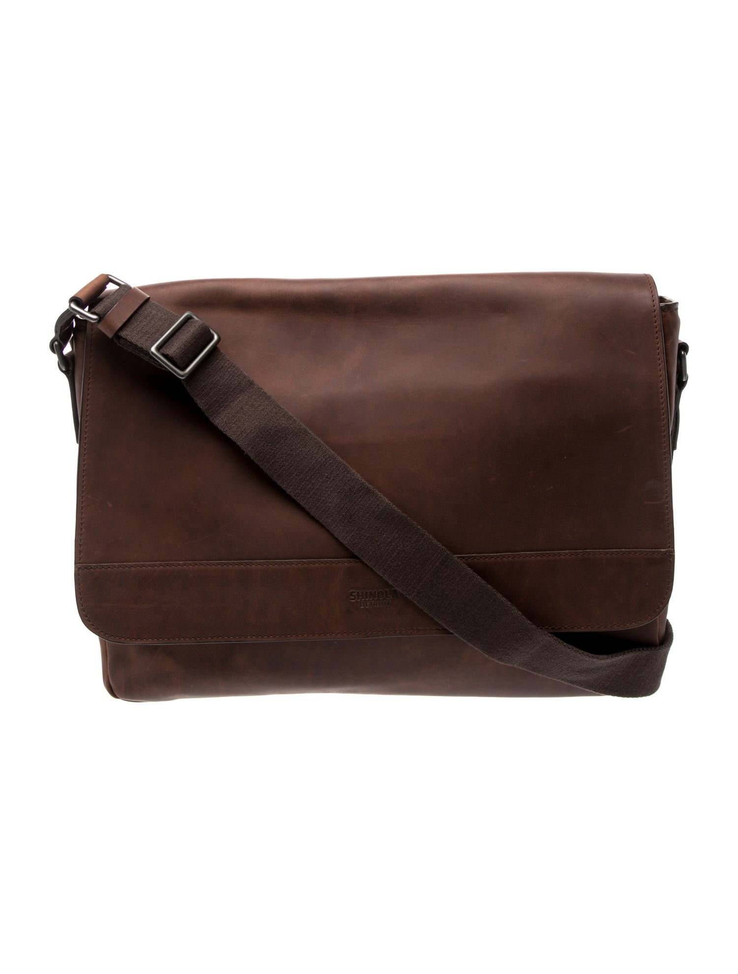 Shinola Leather Messenger Bag