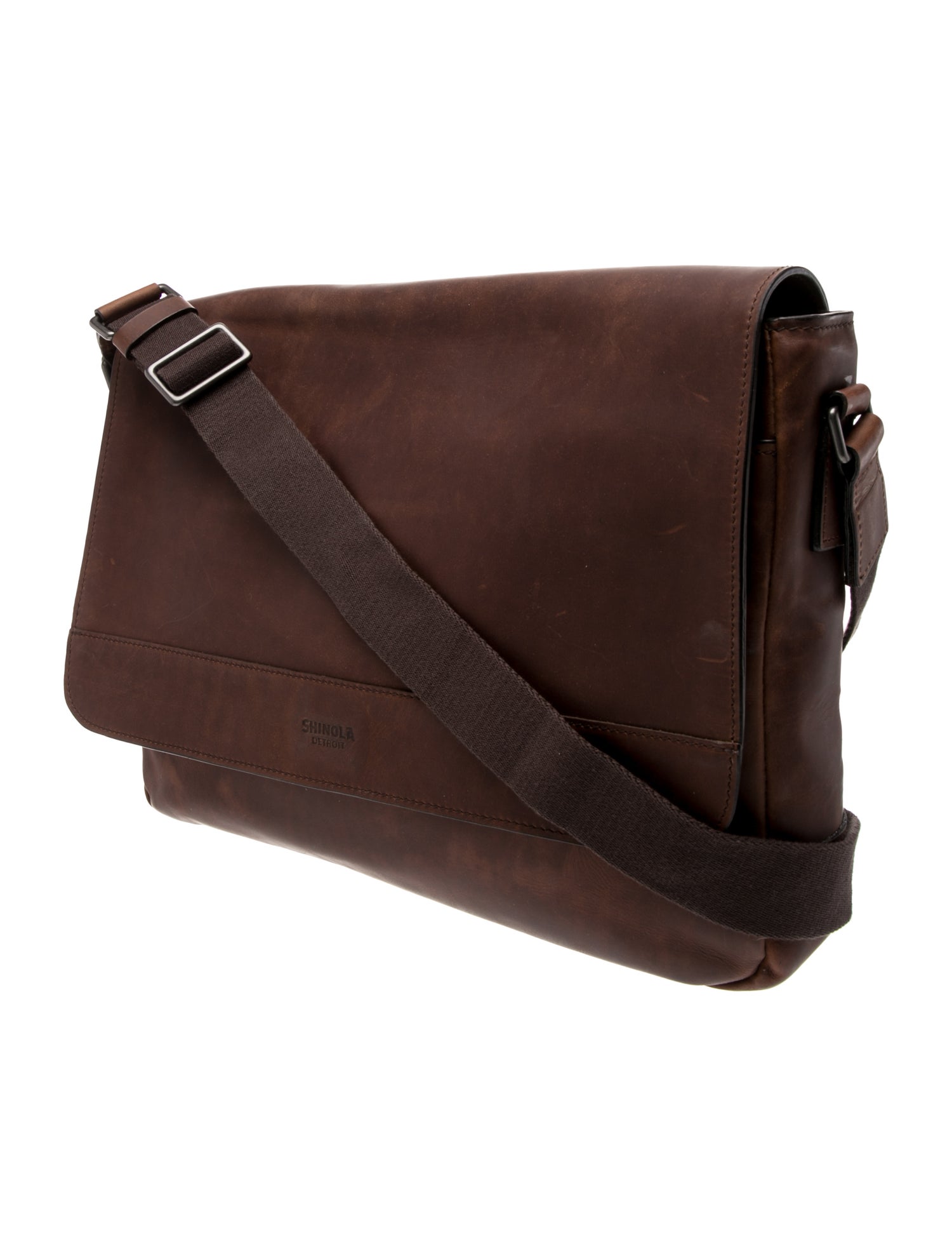 Shinola Leather Messenger Bag