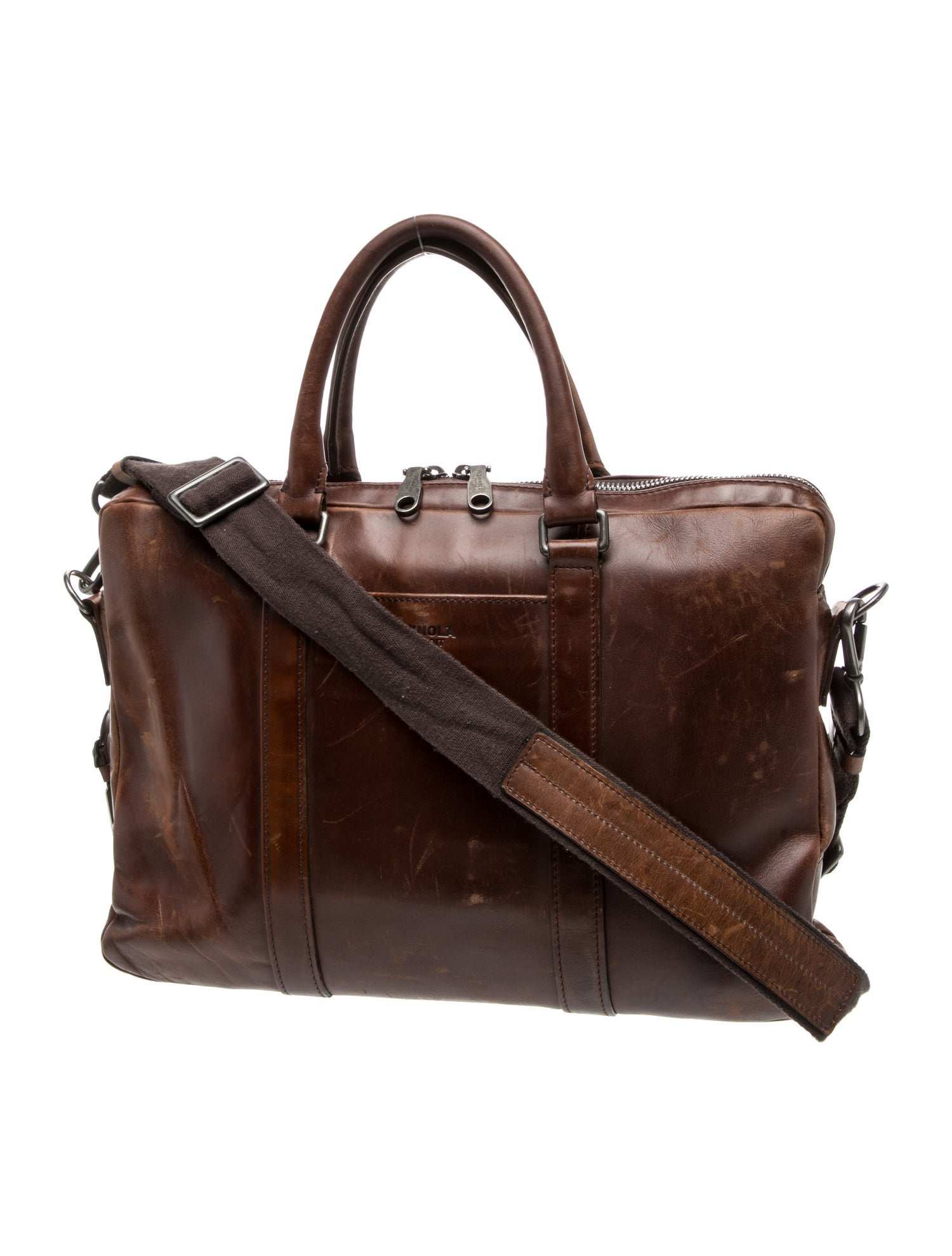 Shinola Leather Messenger Bag
