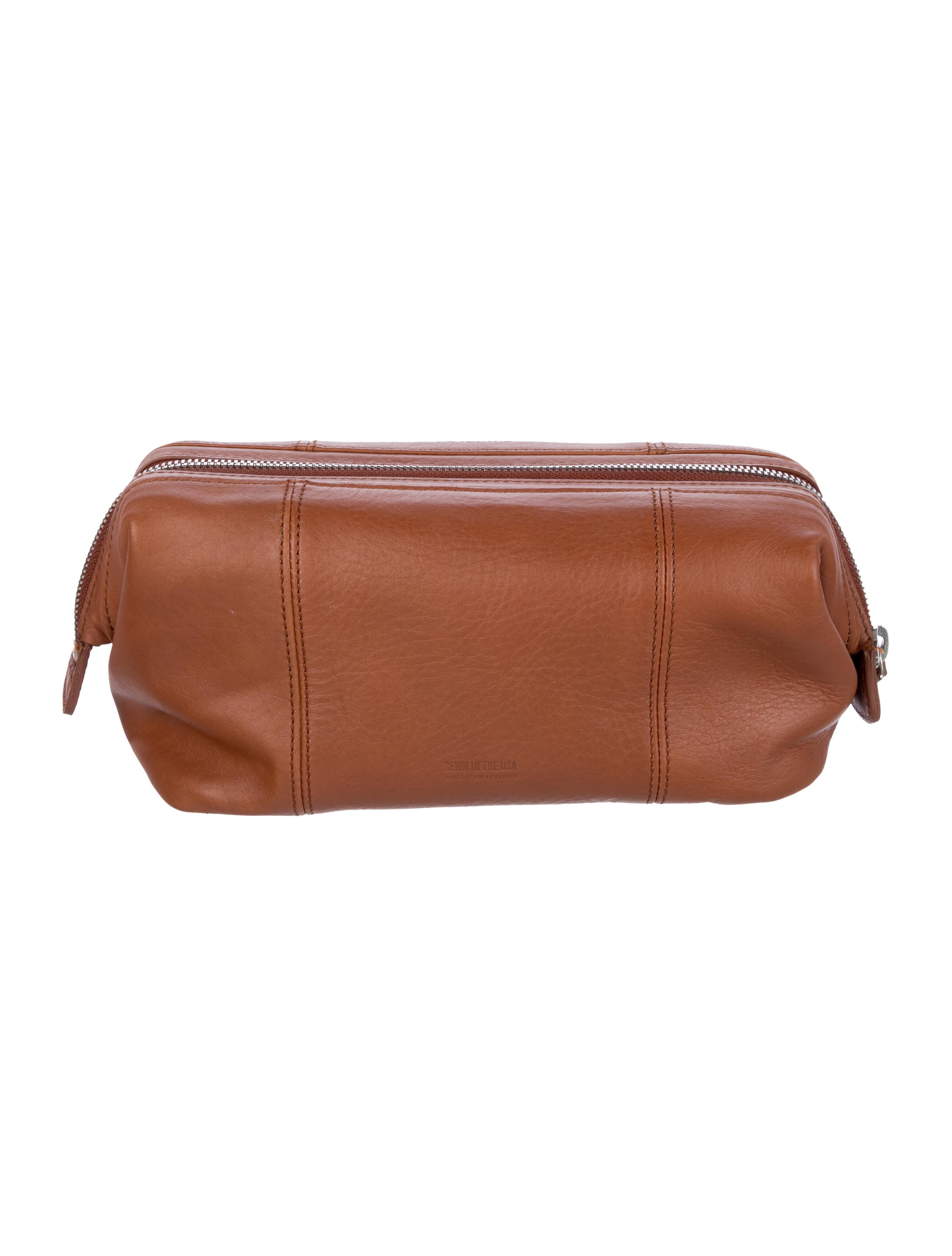 Shinola Women's brown leather cosmetic bag