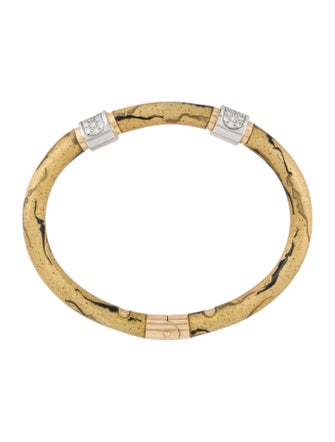 Soho 18K Enamel & Diamond Hinged Bangle