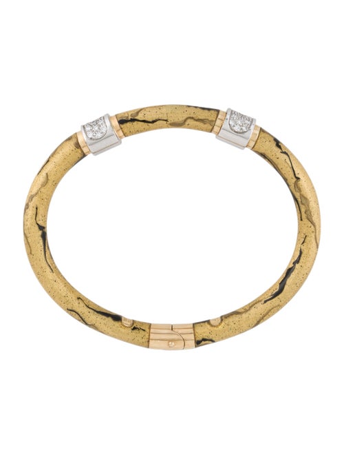 Soho 18K Enamel & Diamond Hinged Bangle
