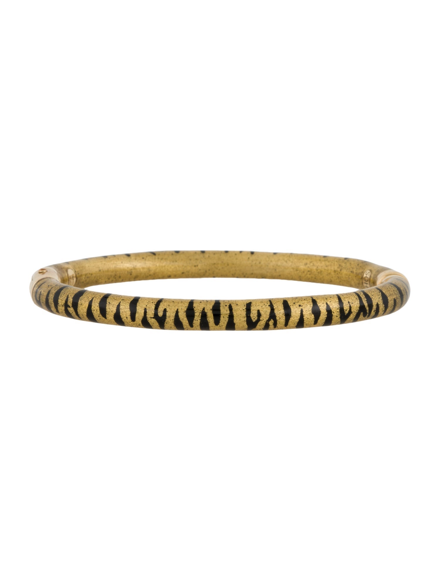 Soho 18K & Enamel Hinged Bangle Bracelet