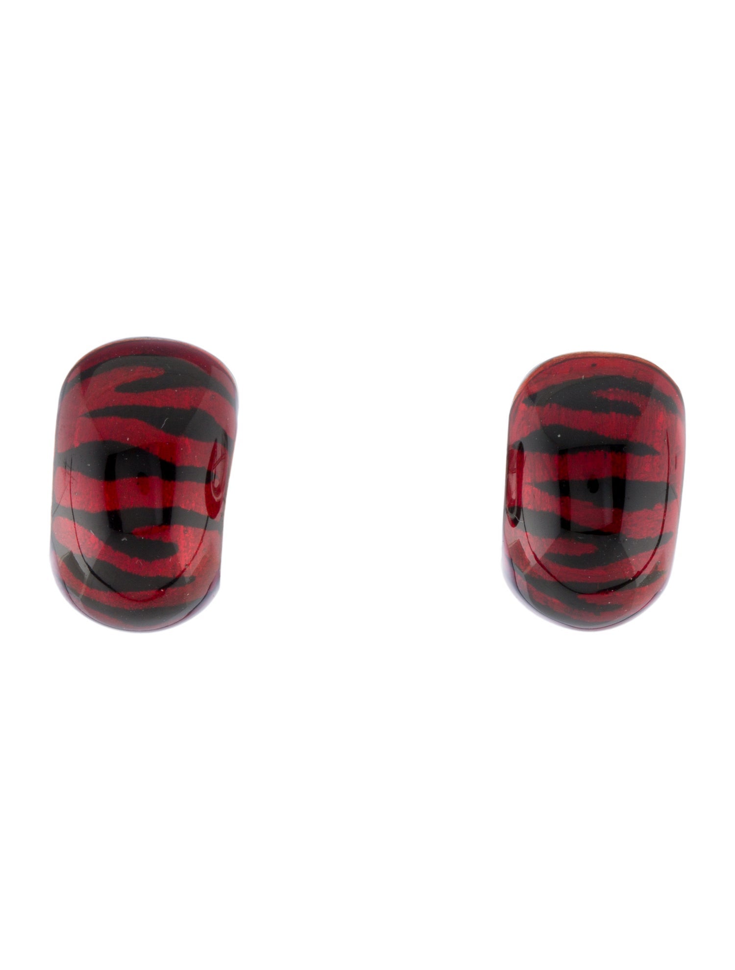 Soho 18K Enamel Tiger Stripe Huggie Earrings