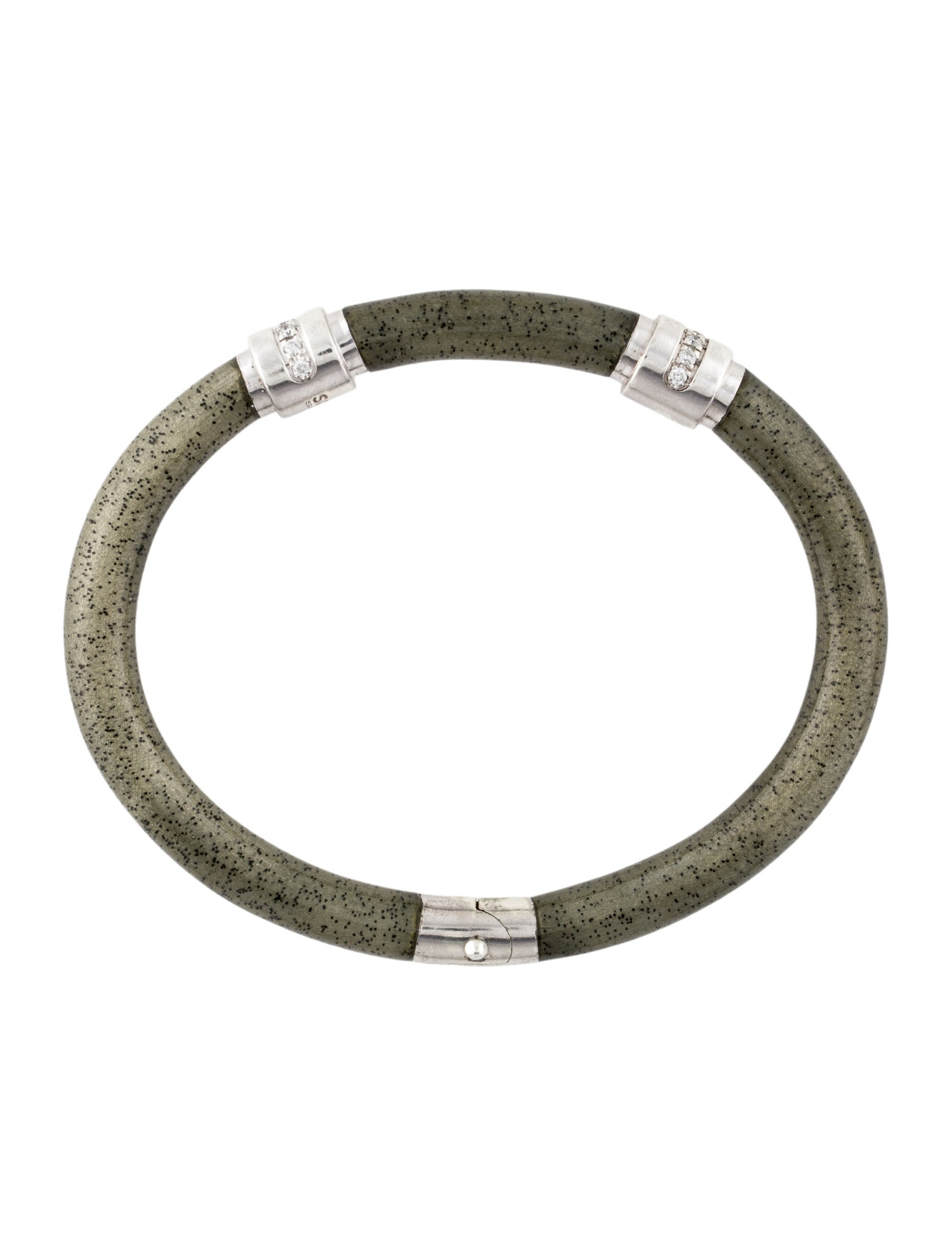 Diamond & Enamel Hinged Bangle