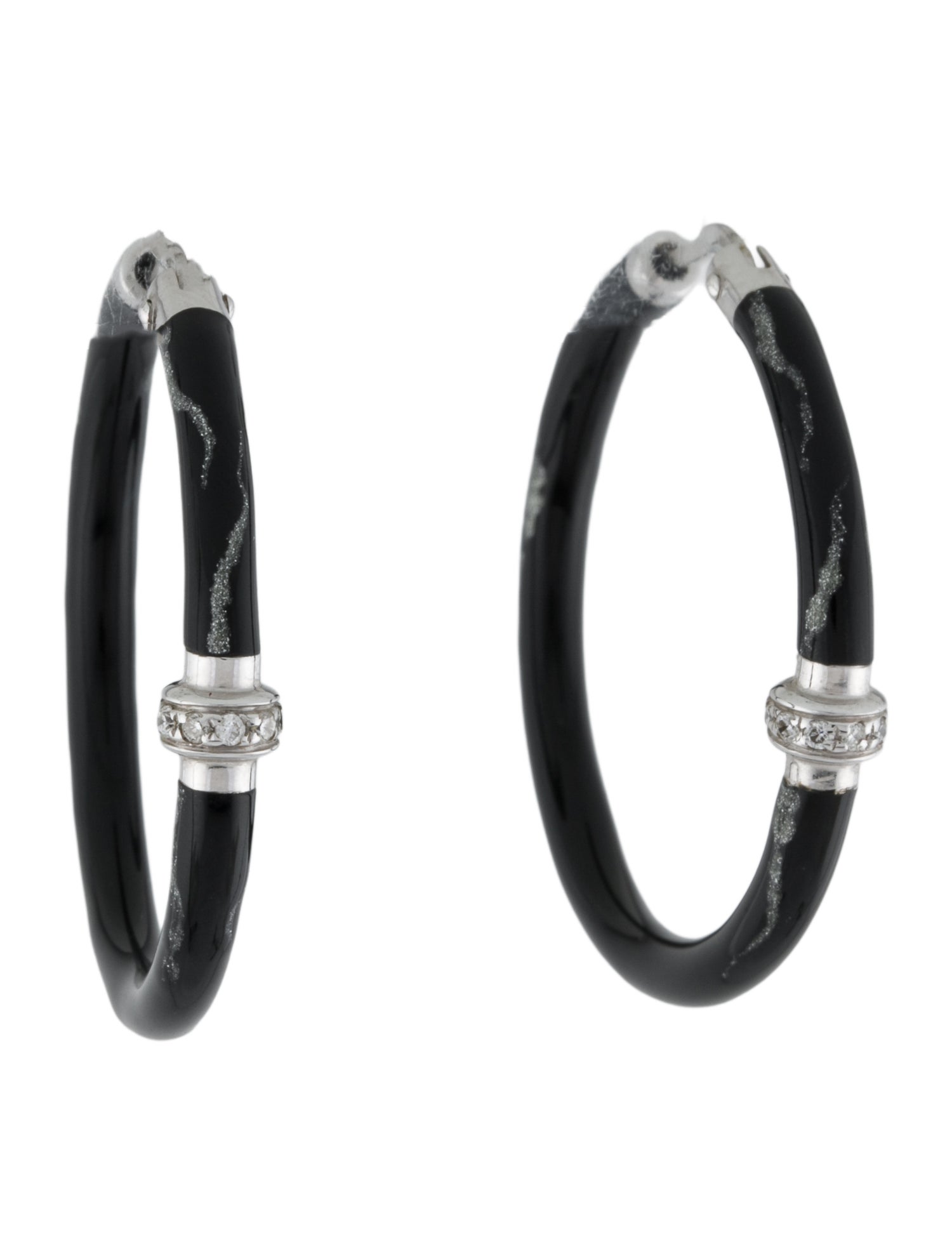 Soho 18K Diamond & Enamel Hoop Earrings