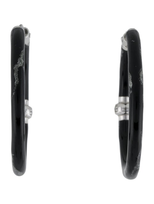 Soho 18K Diamond & Enamel Hoop Earrings
