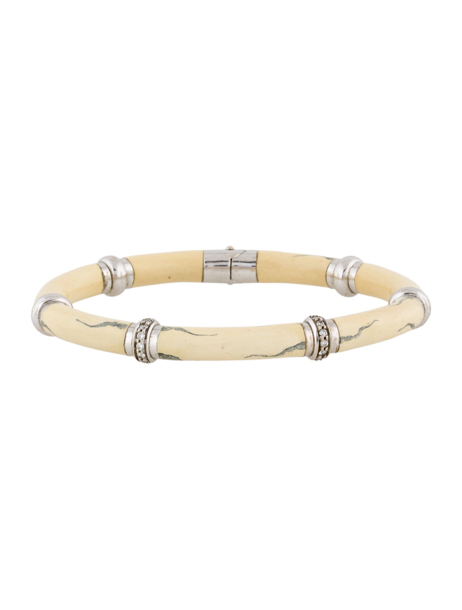 Soho 18K Diamond & Enamel Bangle Bracelet