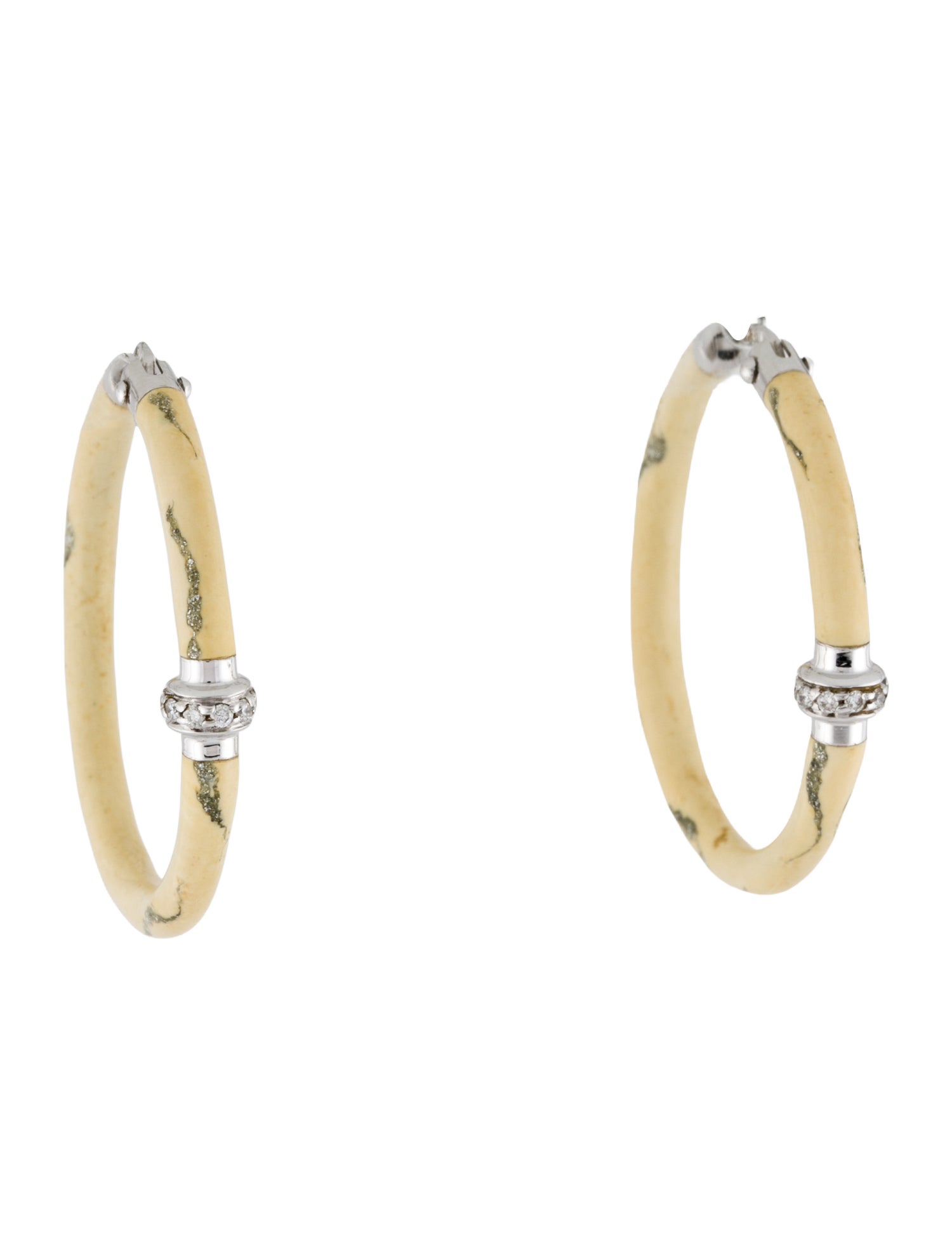 Soho 18K Diamond & Enamel Hoop Earrings