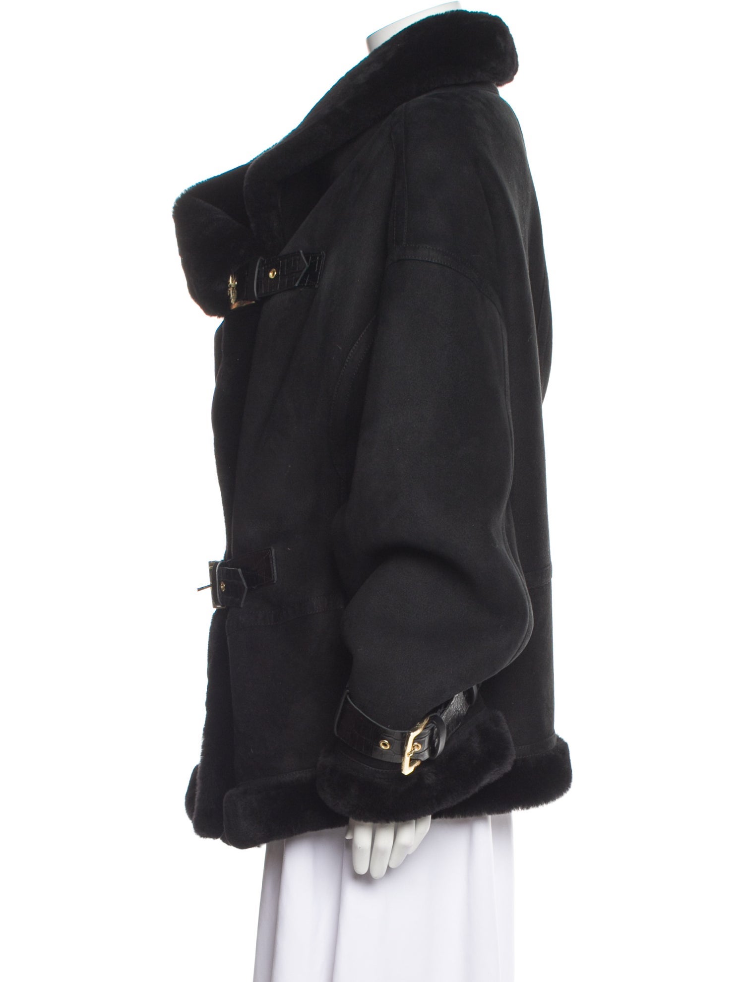 Shoreditch Ski Club Leather Faux Fur Coat