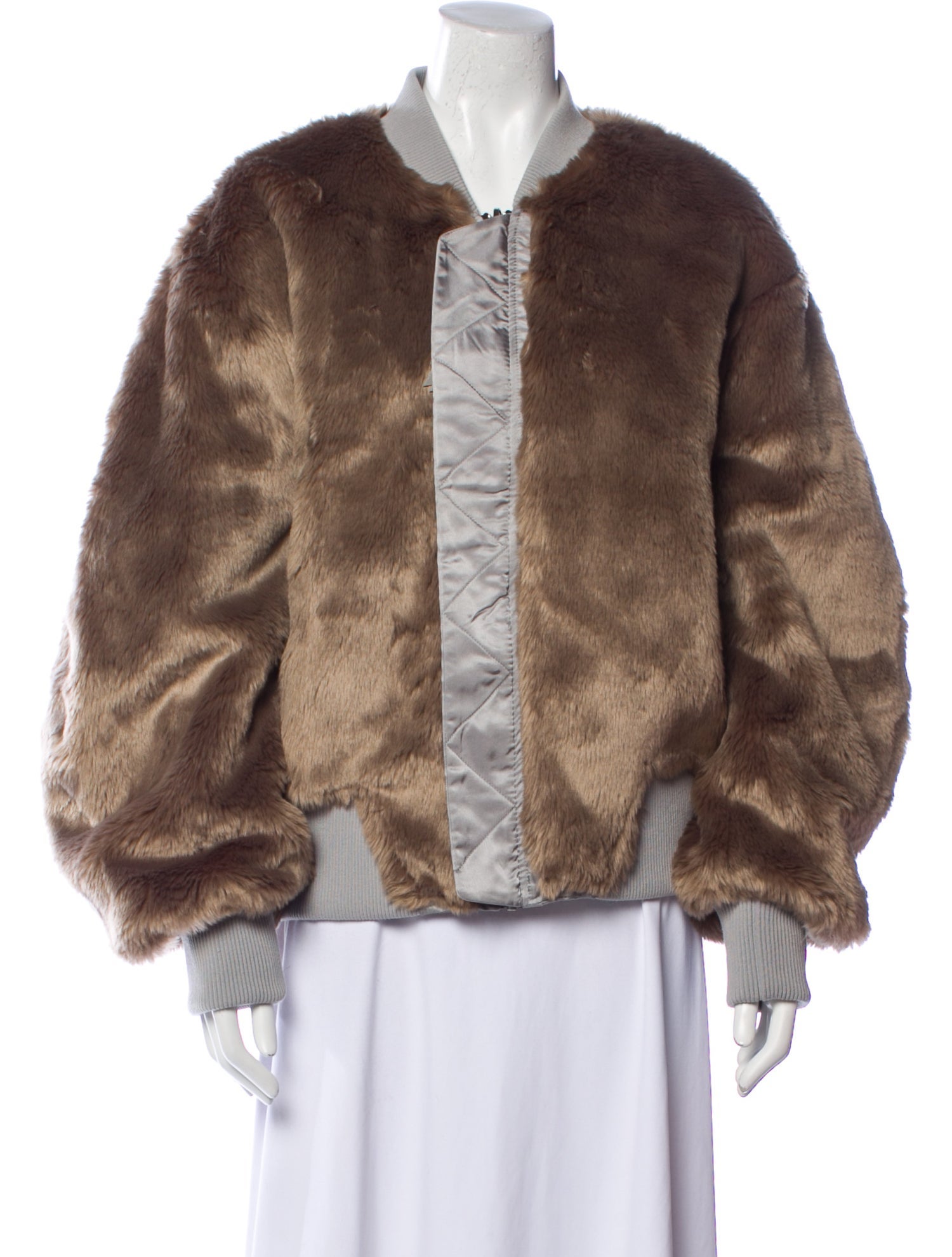 Shoreditch Ski Club Colorblock Pattern Faux Fur Jacket