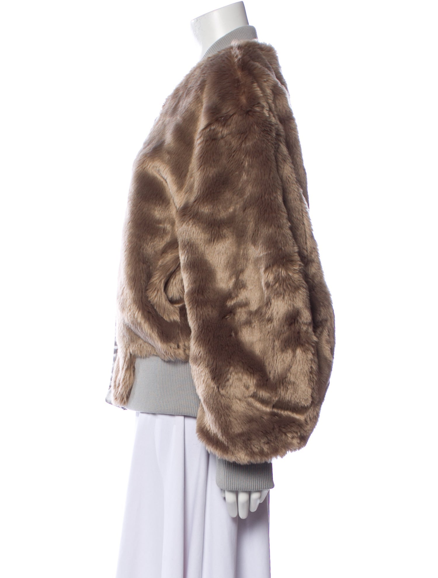 Shoreditch Ski Club Colorblock Pattern Faux Fur Jacket