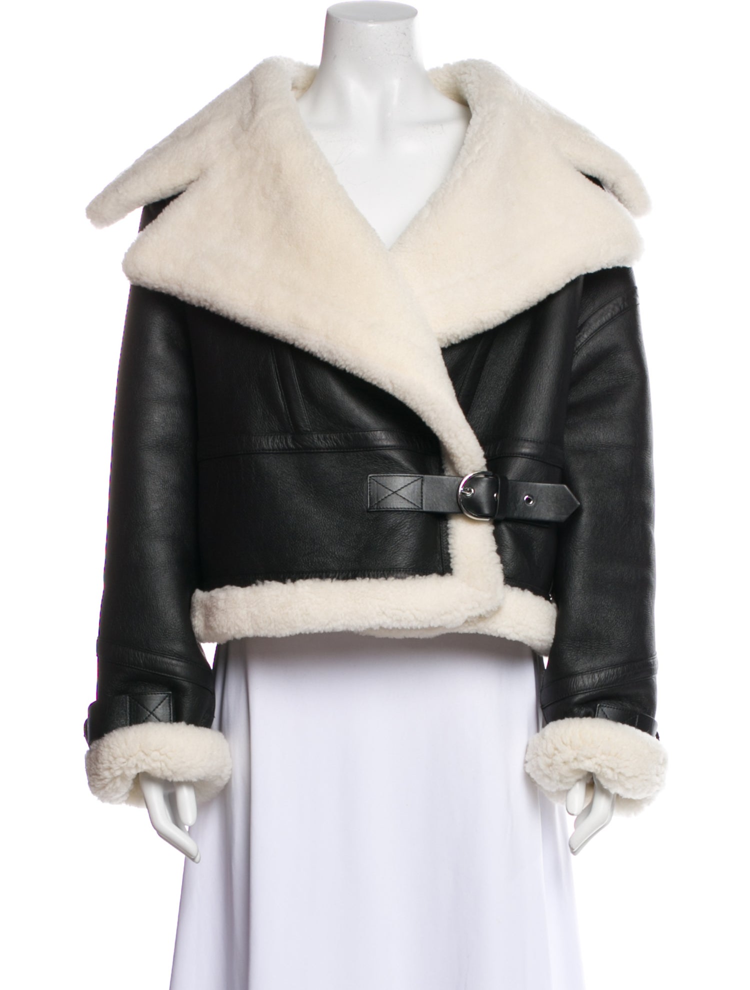 Shoreditch Ski Club Leather Faux Fur Jacket w/ Tags