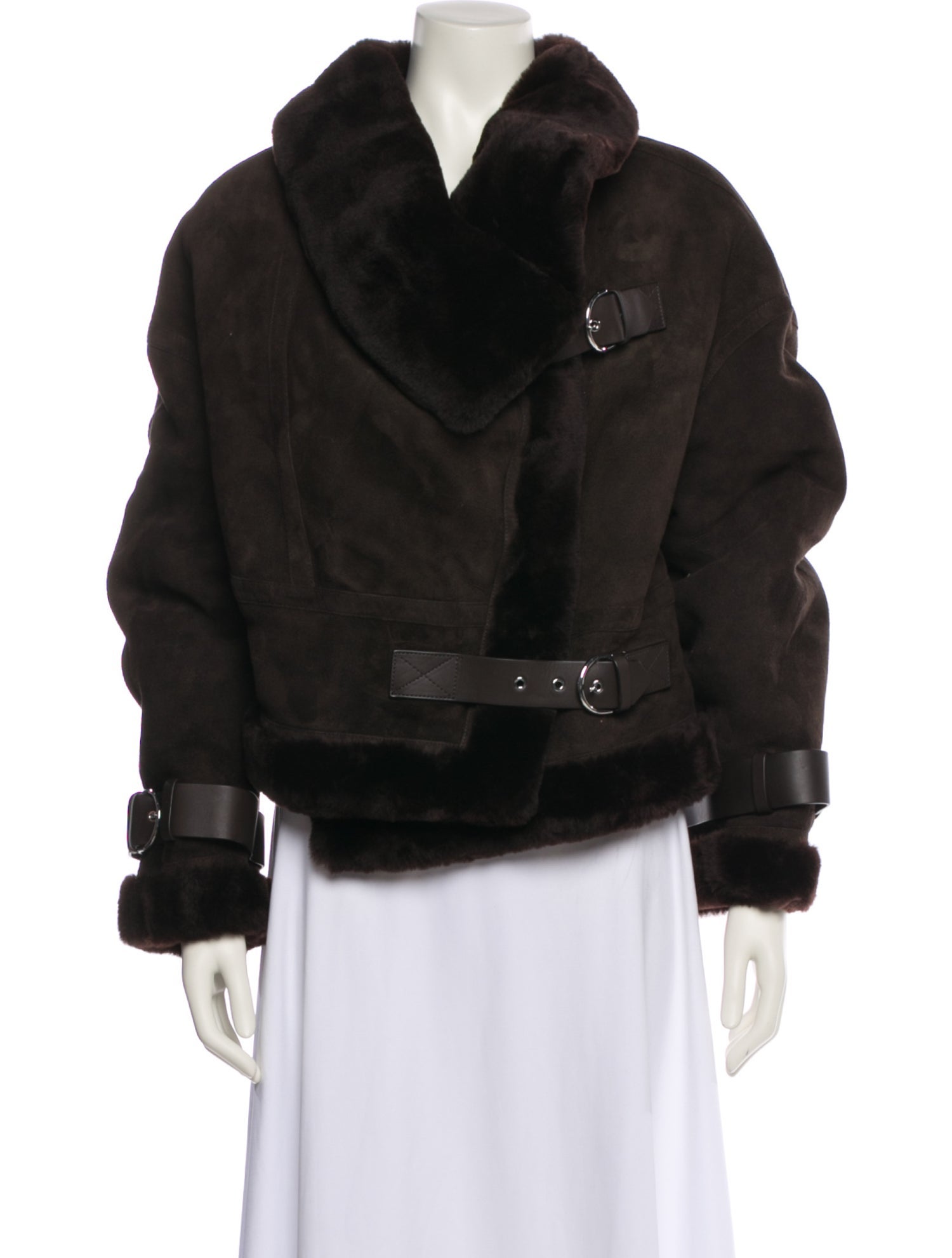 Shoreditch Ski Club Leather Faux Fur Jacket