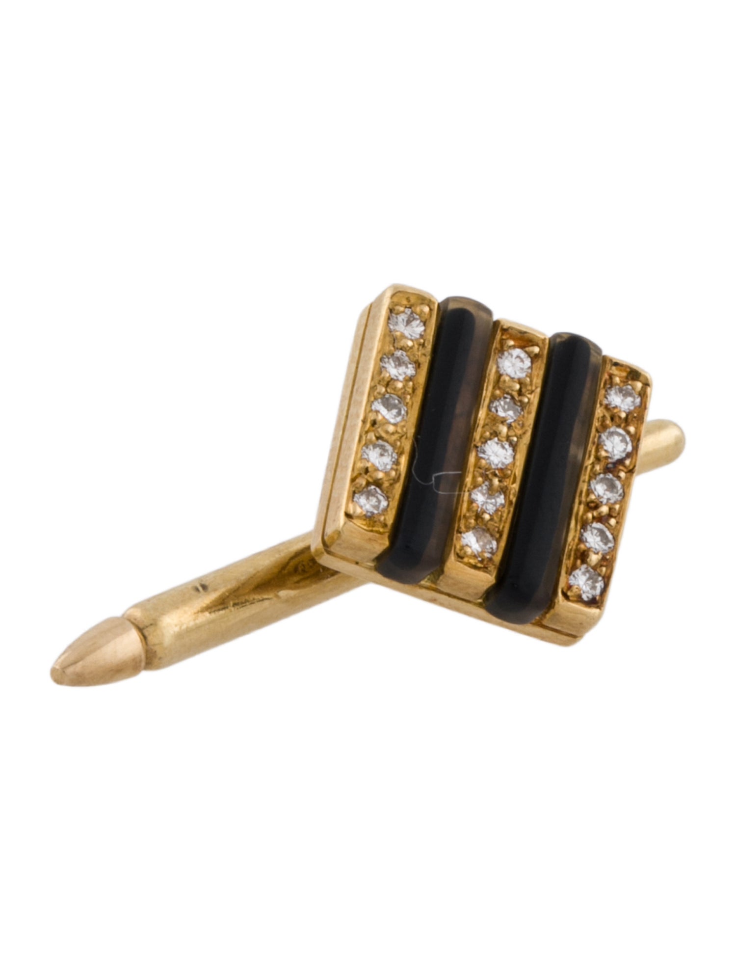 Shirt Studs 18K Glass & Diamond Single Shirt Stud