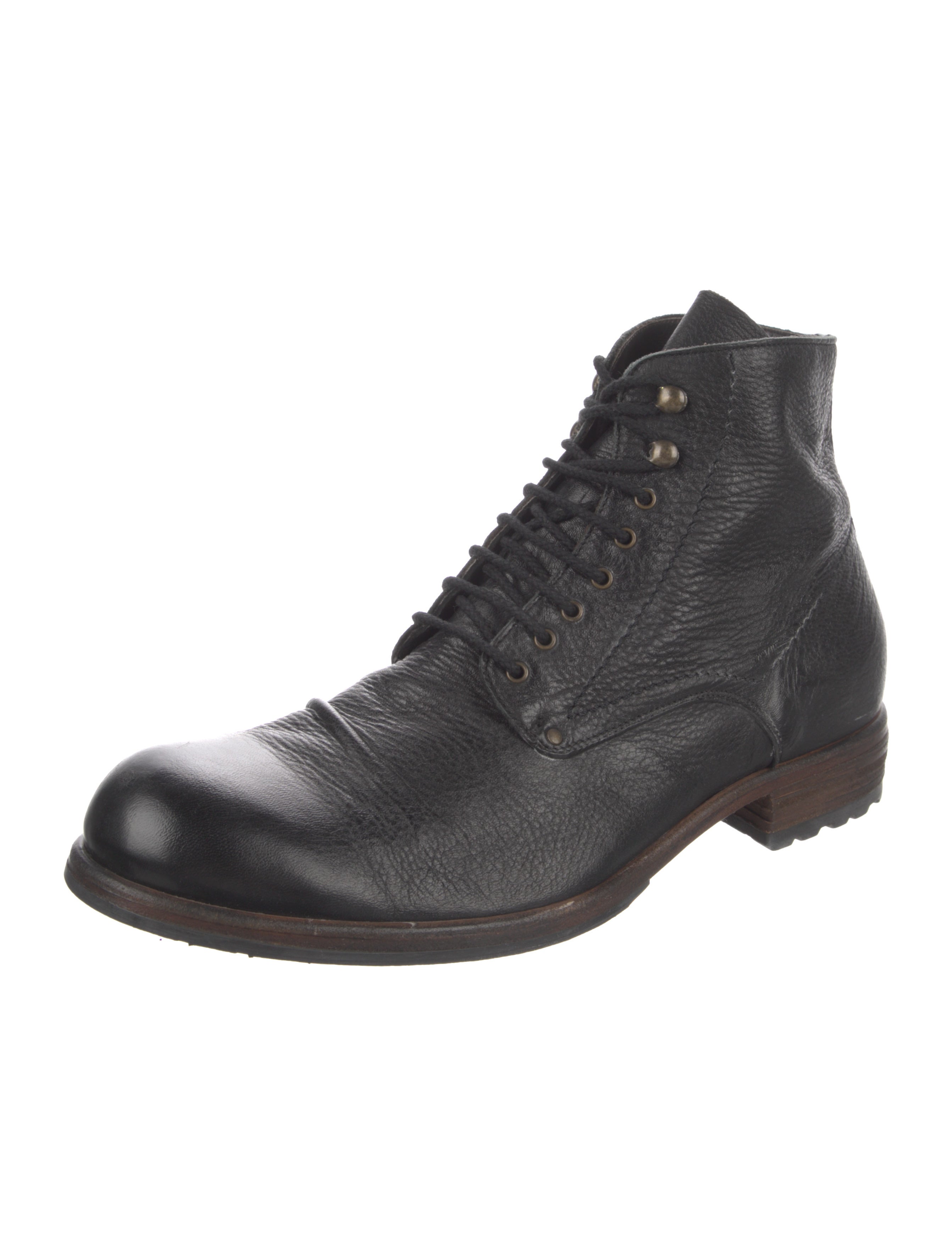 Shoto Leather Combat Boots - Black Boots, Shoes - SHT20075 | The RealReal