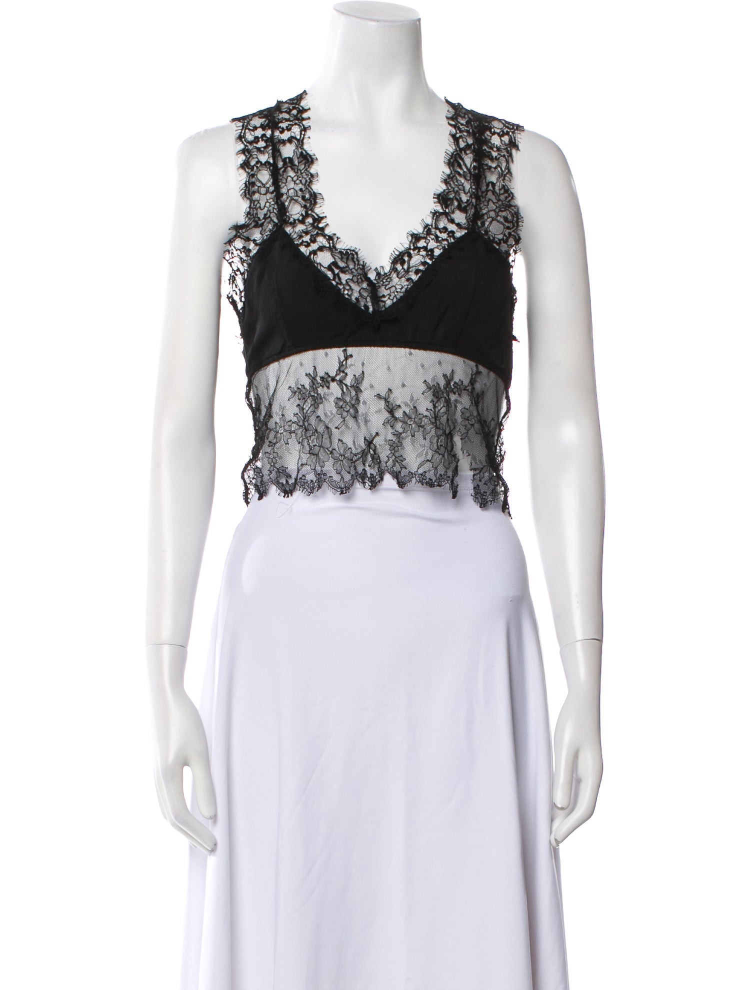 Sharon Wauchob Silk Lace Pattern Crop Top