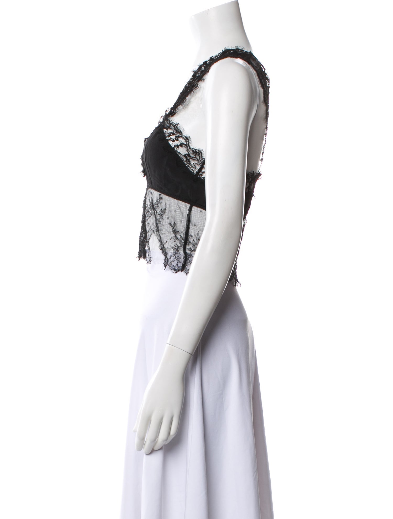 Sharon Wauchob Silk Lace Pattern Crop Top