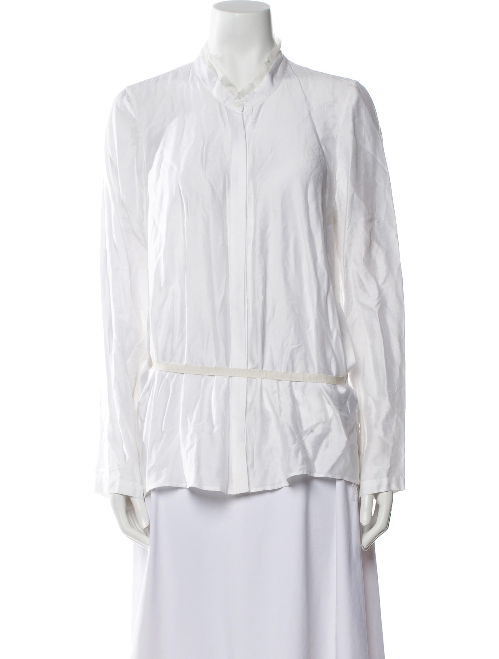 Sharon Wauchob Mock Neck Long Sleeve Button-Up Top