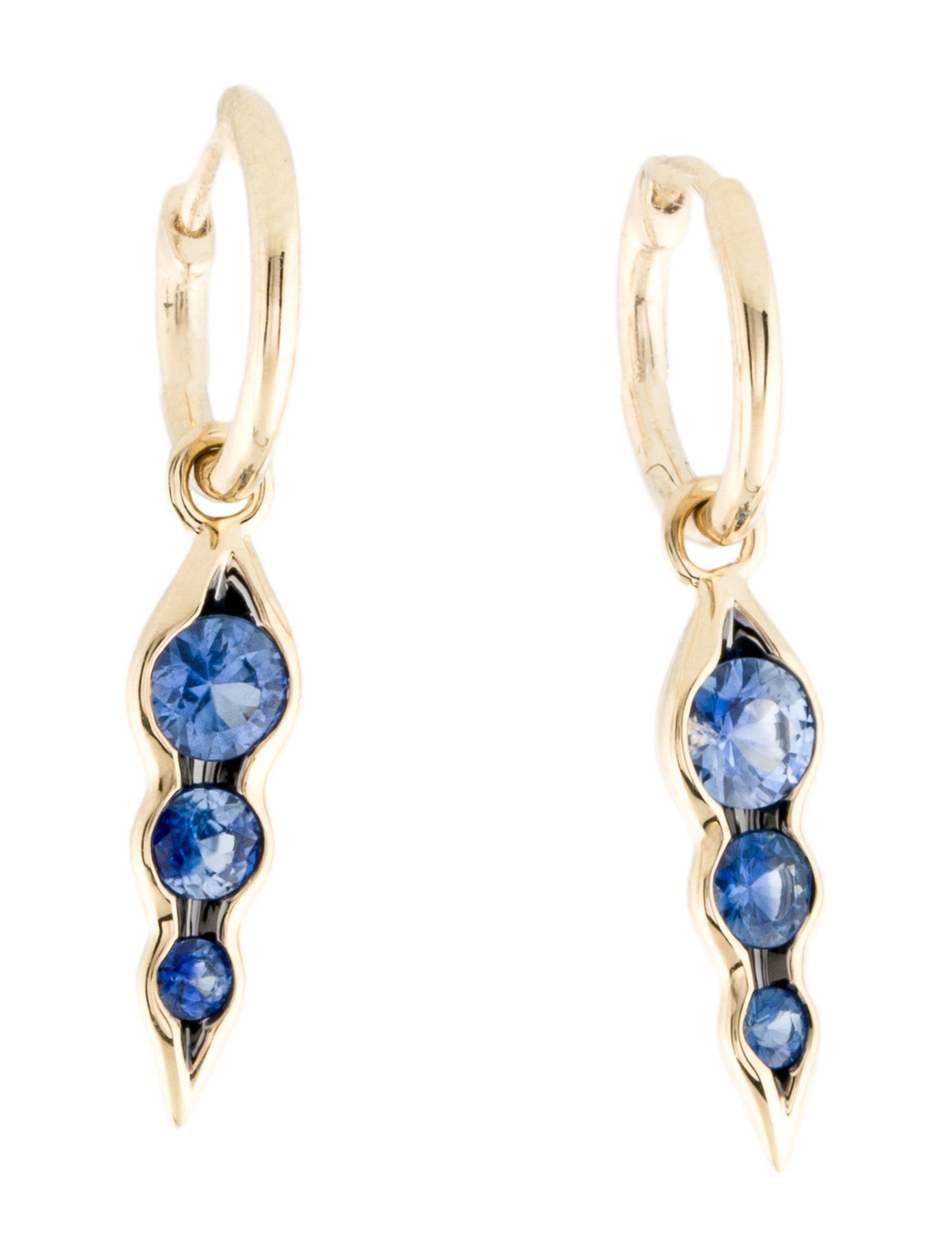 Shawn Warren 14K Sapphire Drop Earrings