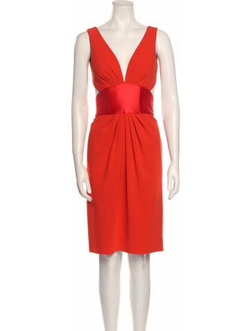 Angel Sanchez Dresses V-Neck Knee-Length Dress US 2 | XS