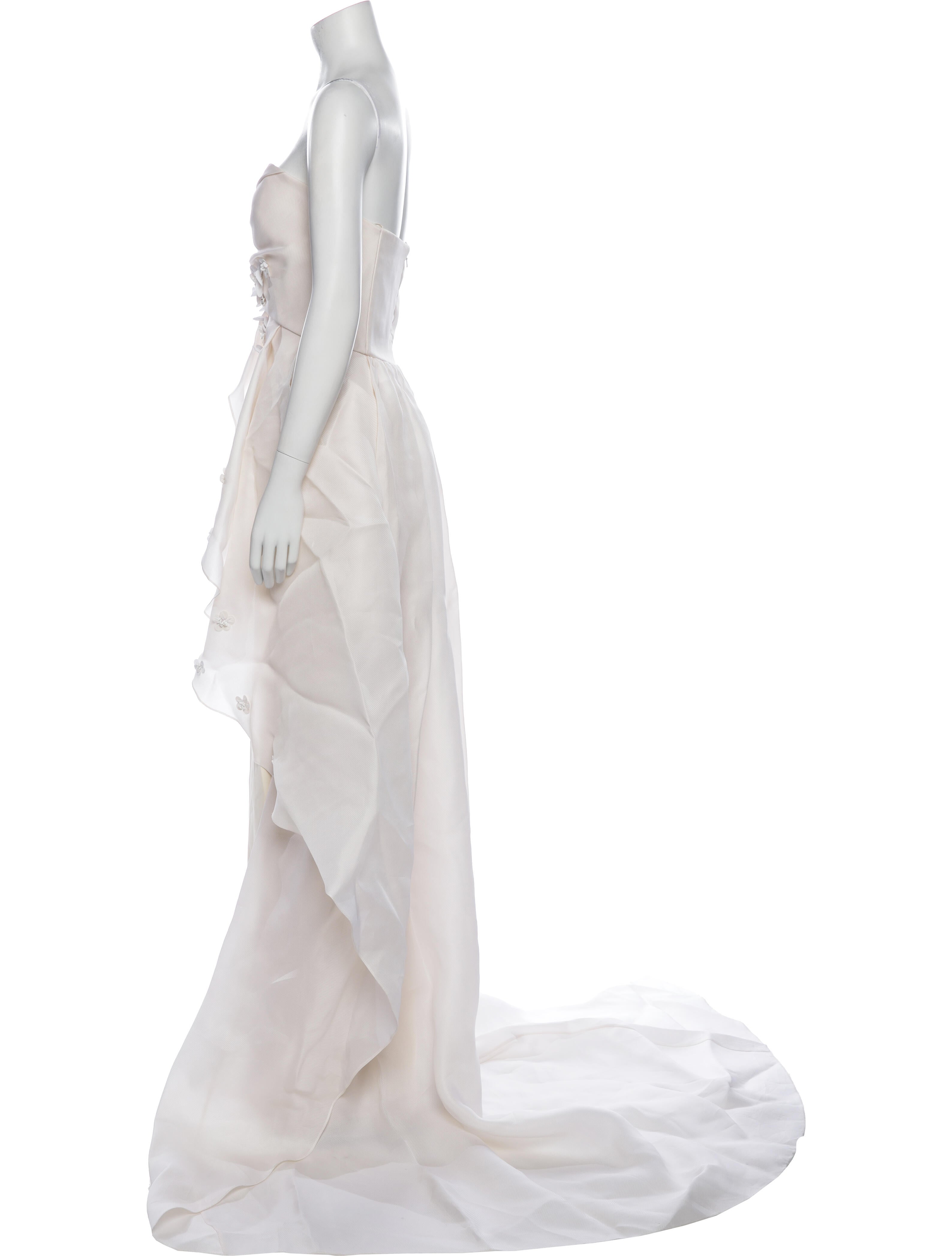 Angel Sanchez One-Shoulder Long Dress