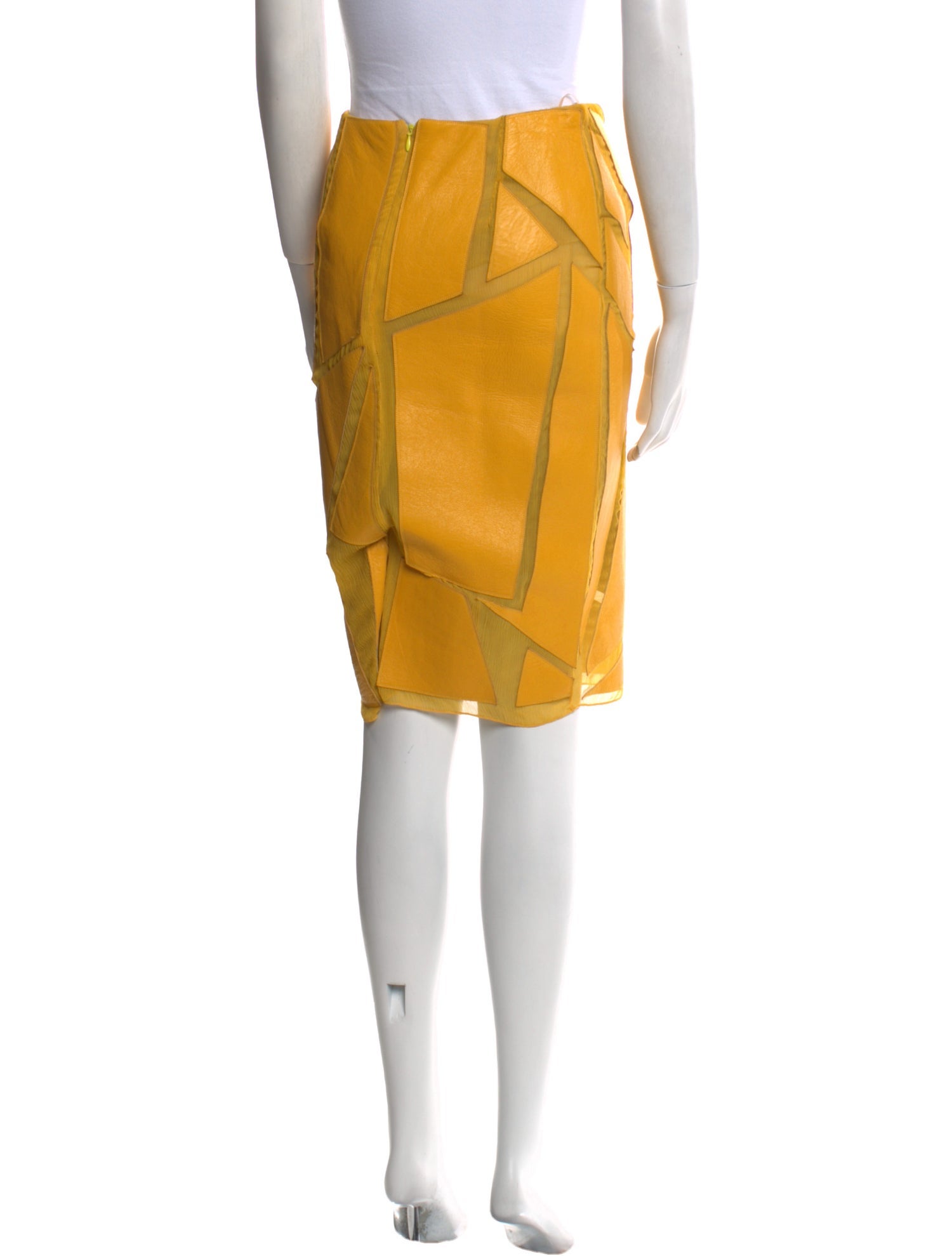 Angel Sanchez Silk Knee-Length Skirt