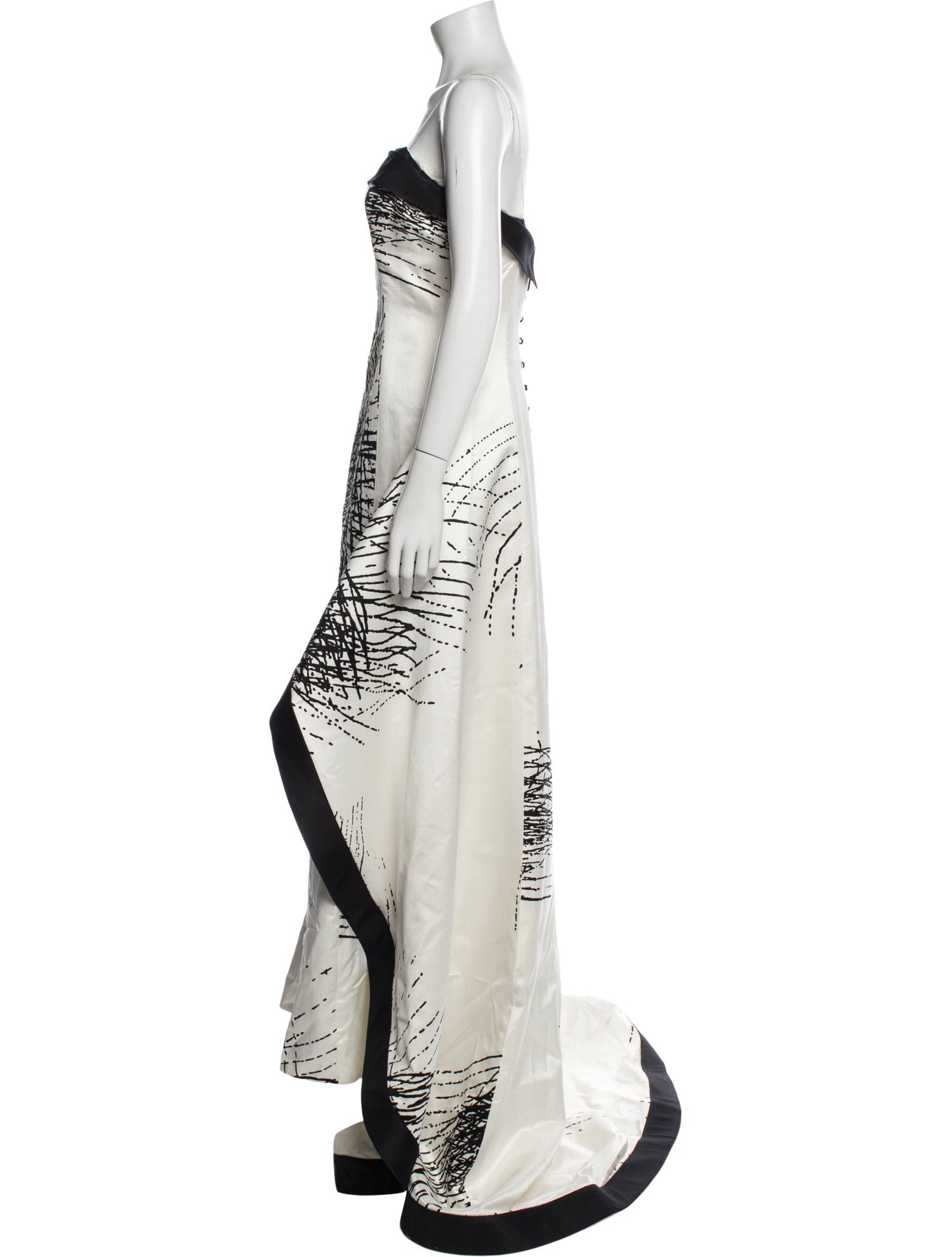 Angel Sanchez Graphic Print Long Dress