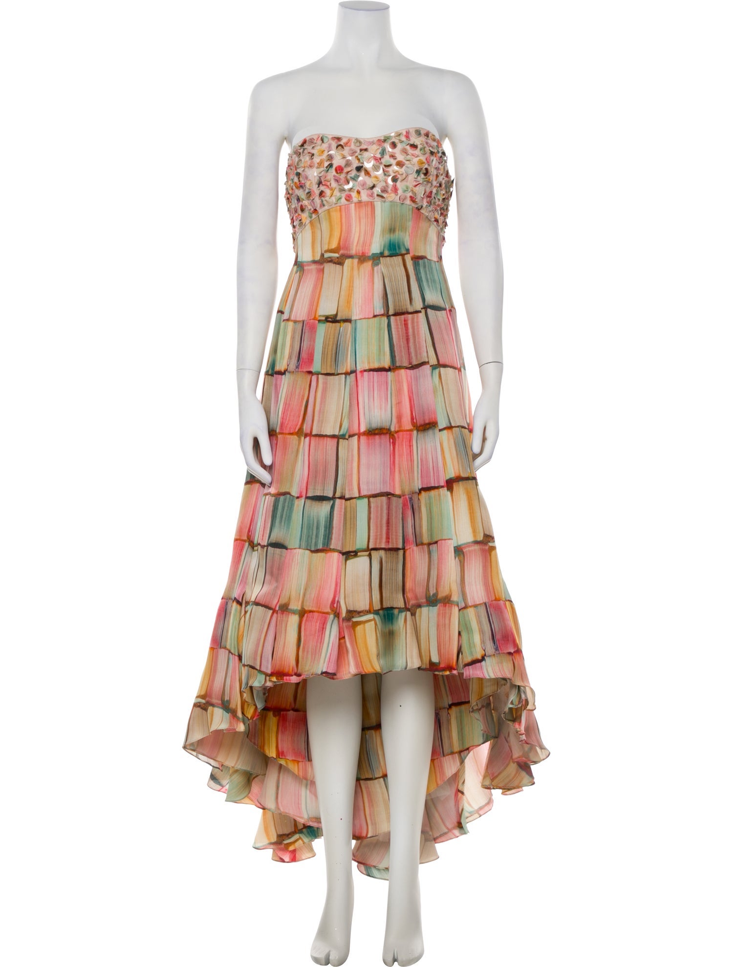 Angel Sanchez Silk Long Dress