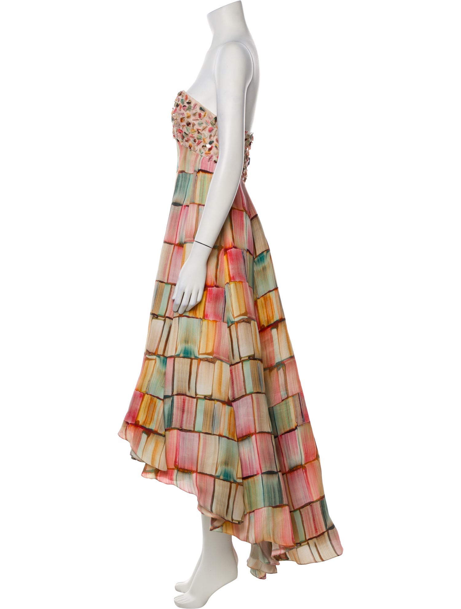 Angel Sanchez Silk Long Dress