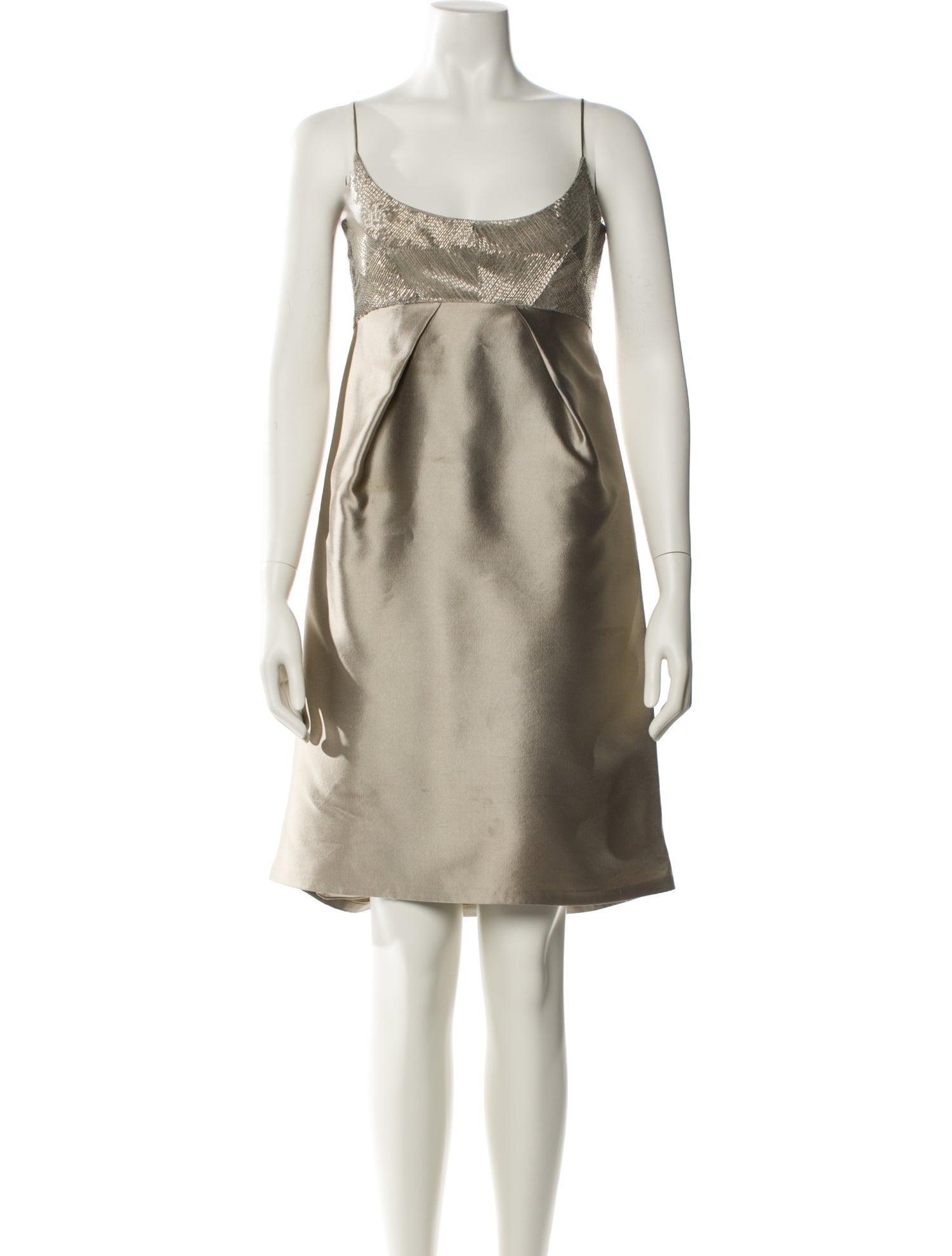 Angel Sanchez Scoop Neck Knee-Length Dress