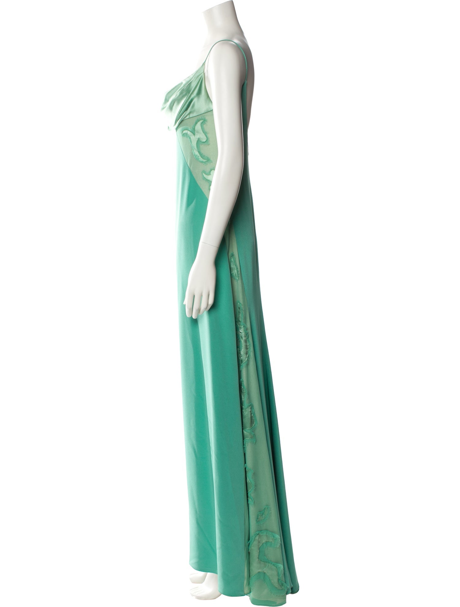 Angel Sanchez Silk Long Dress - Green Dresses, Clothing - SHZ20910 | The  RealReal