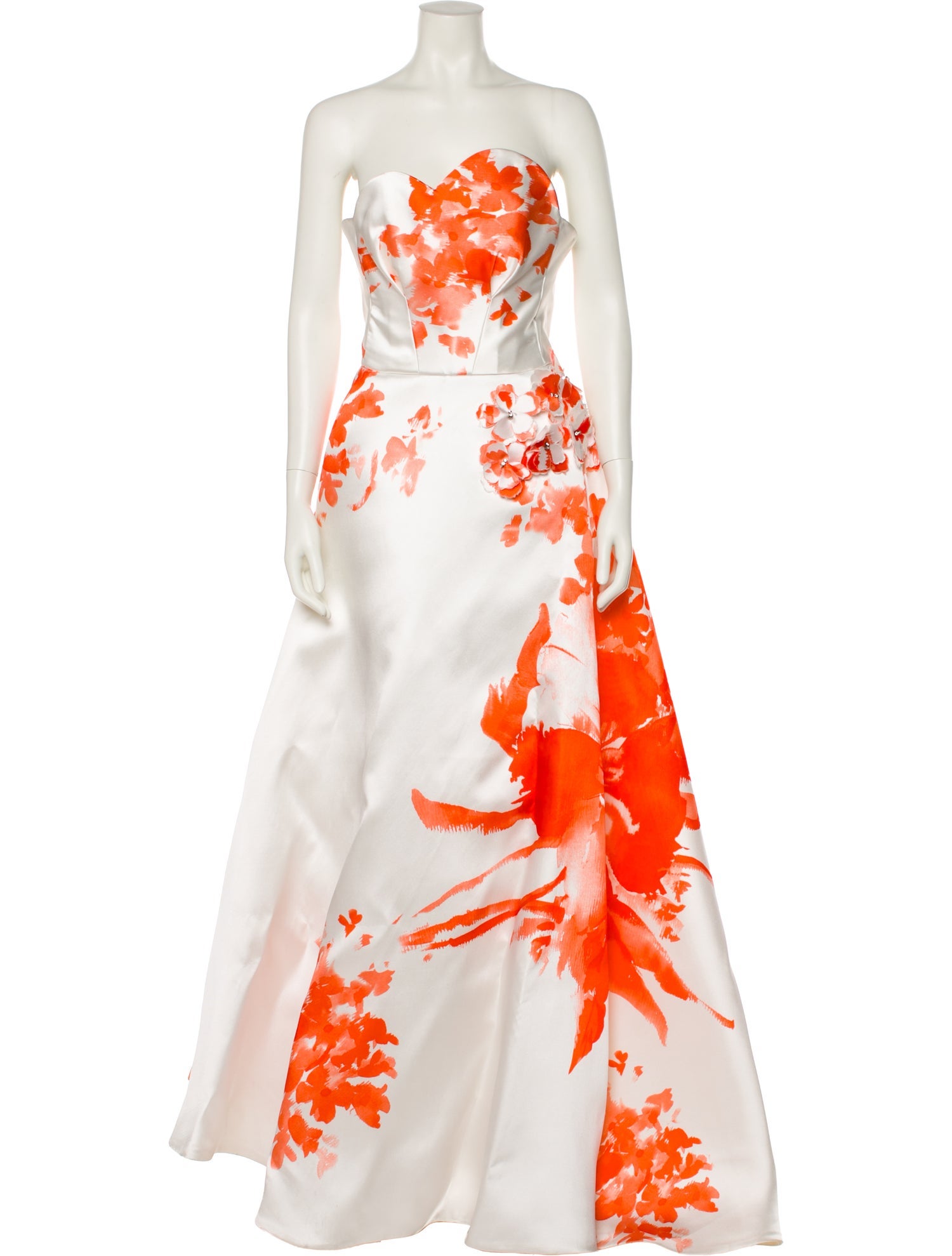 Angel Sanchez Floral Print Long Dress