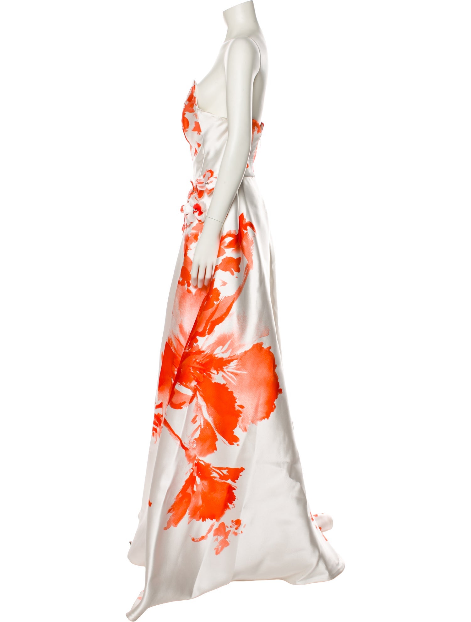 Angel Sanchez Floral Print Long Dress