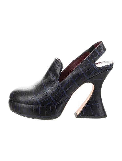 Sies Marjan Leather Platform Pumps Blue