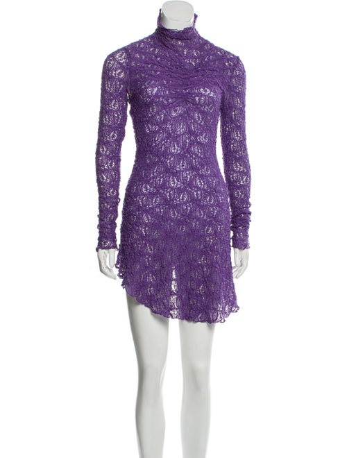 Sies Marjan Lace Turtleneck Dress Purple