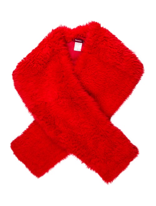 Sies Marjan Lamb Shearling Shawl Red