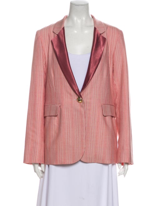 Sies Marjan Virgin Wool Striped Blazer Wool