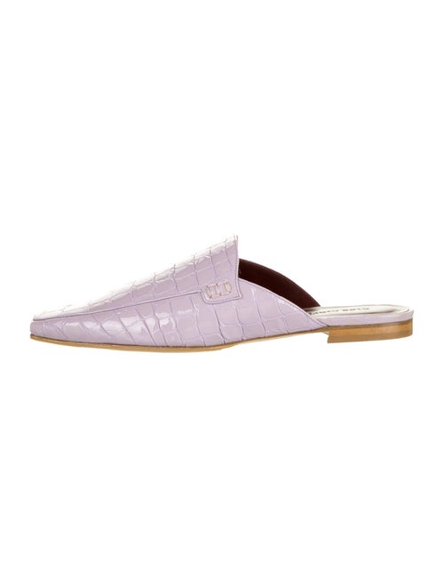 Sies Marjan Embossed Patent Leather Mules Purple