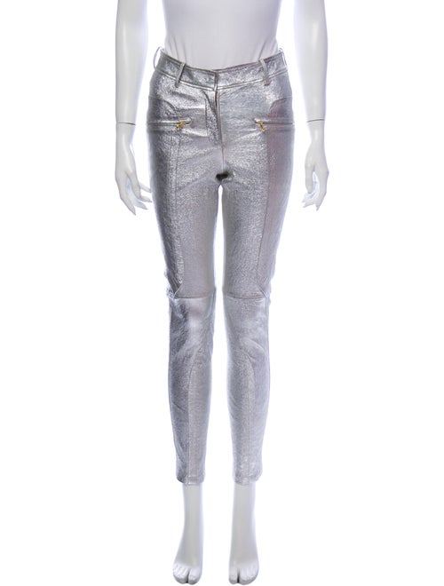 Sies Marjan Leather Skinny Leg Pants Metallic
