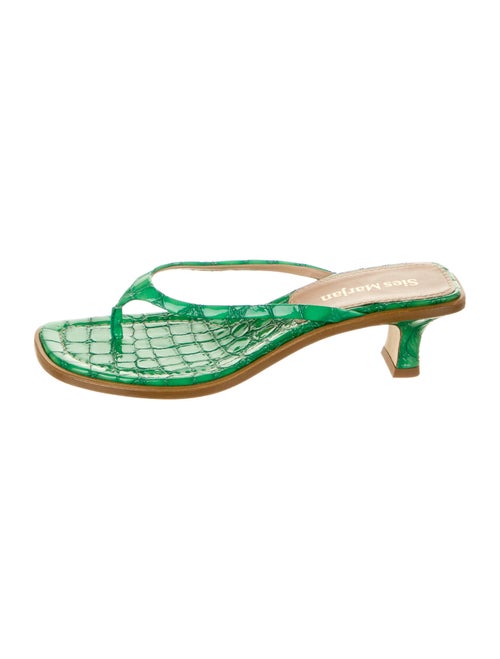 Sies Marjan Crocodile Sandals Green