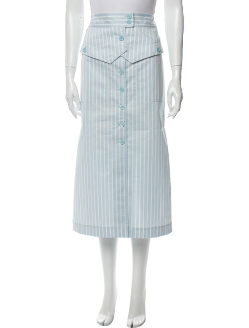 Sies Marjan Striped Midi Length Skirt Blue