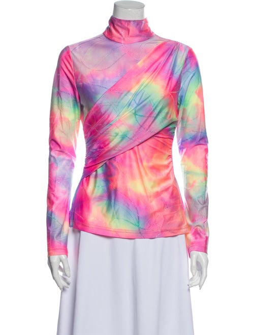 Sies Marjan Tie-Dye Print Mock Neck Sweatshirt Pin
