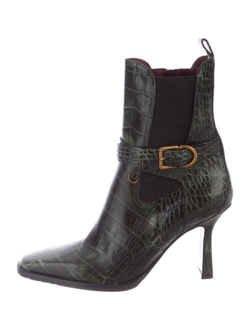 Sies Marjan Embossed Leather Chelsea Boots Green