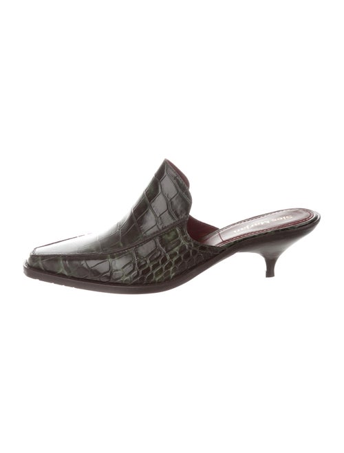 Sies Marjan Crocodile Mules Green